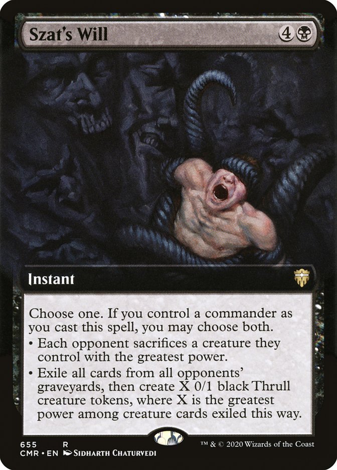 Szat's Will (Extended Art) [Commander Legends] Magic: The Gathering