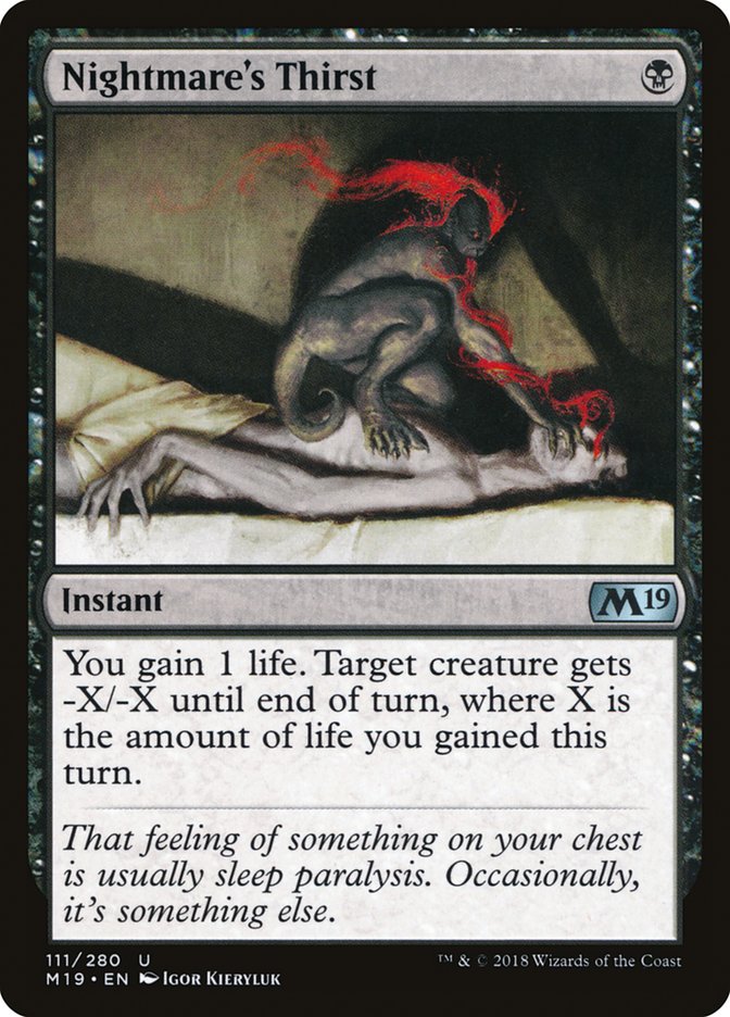 Nightmare's Thirst [Core Set 2019] Magic: The Gathering
