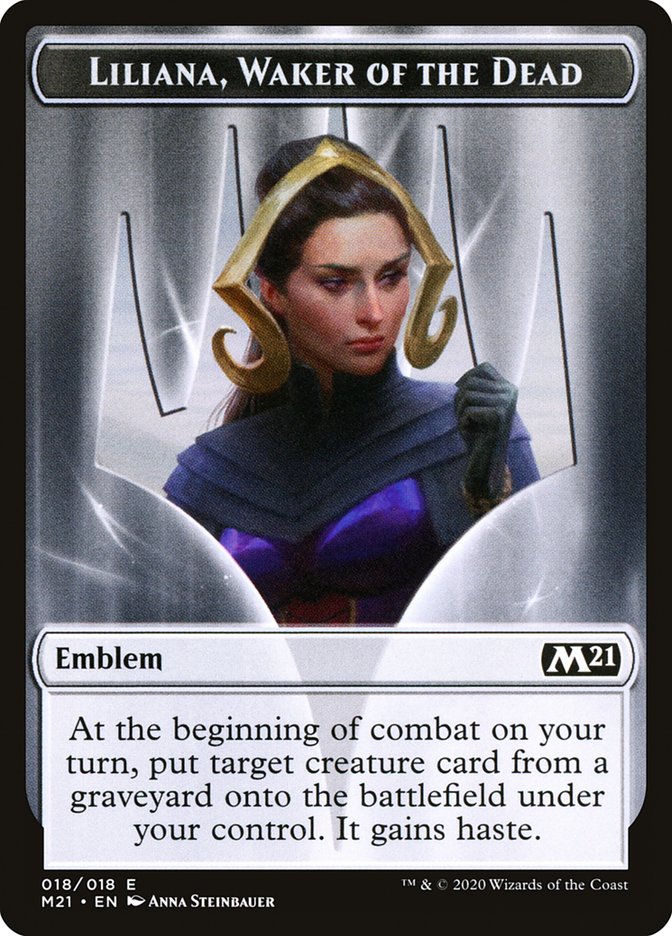 Liliana, Waker of the Dead Emblem [Core Set 2021 Tokens] Magic: The Gathering