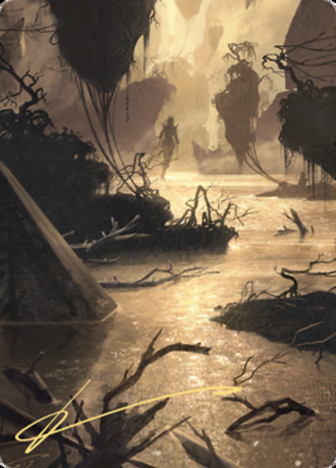 Murkwater Pathway Art Card (Gold-Stamped Signature) [Zendikar Rising Art Series] Magic: The Gathering