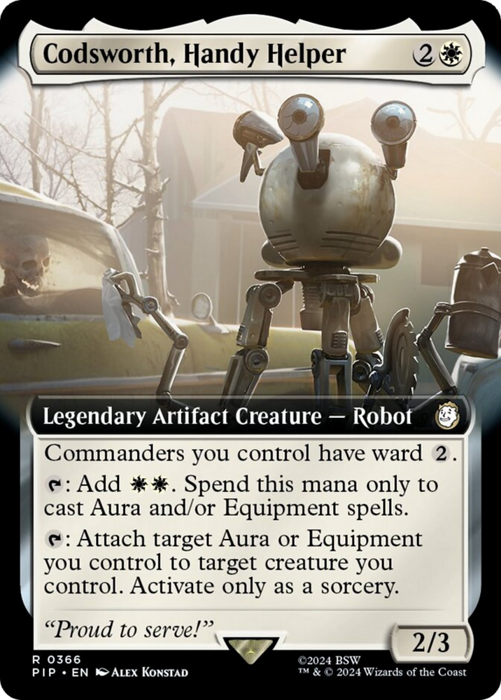 Codsworth, Handy Helper (Extended Art) [Fallout] Magic: The Gathering