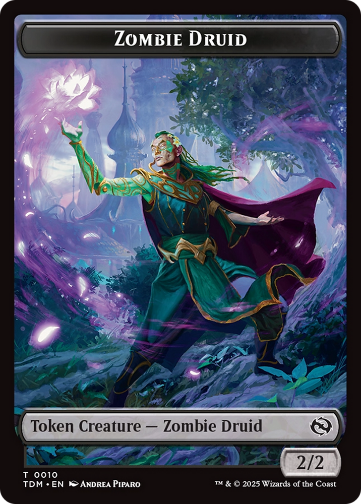 Treasure // Zombie Druid Double-Sided Token [Tarkir: Dragonstorm Tokens] Magic: The Gathering