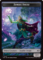Treasure // Zombie Druid Double-Sided Token [Tarkir: Dragonstorm Tokens] Magic: The Gathering