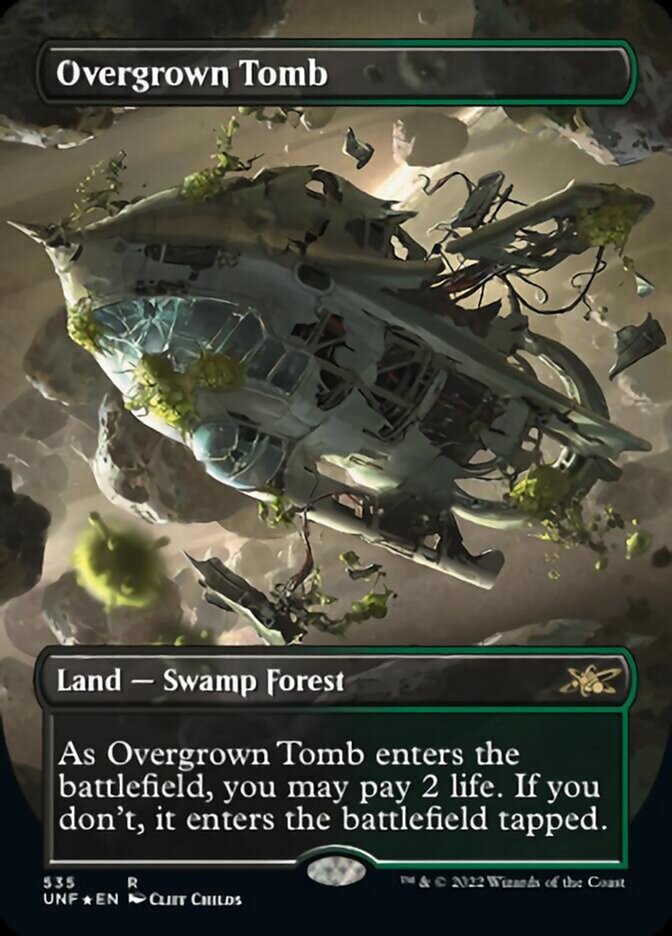 Overgrown Tomb (Borderless) (Galaxy Foil) [Unfinity] Magic: The Gathering
