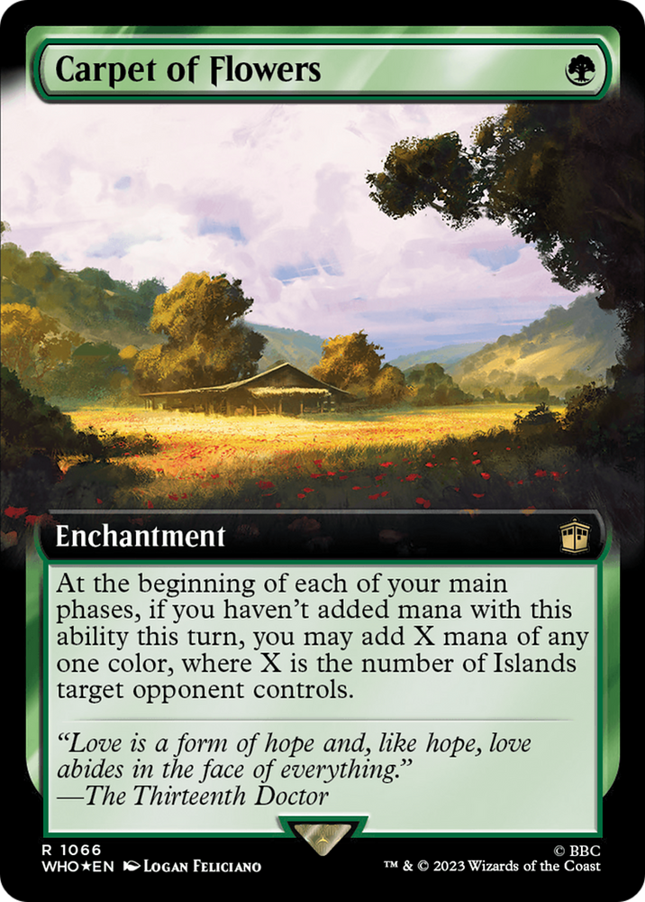 Carpet of Flowers (Extended Art) (Surge Foil) [Doctor Who] Magic: The Gathering