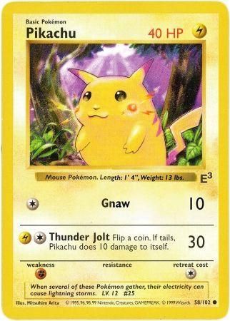 Pikachu (58/102) (E3 Stamped Promo with Red Cheeks) [Miscellaneous Cards] Pokémon