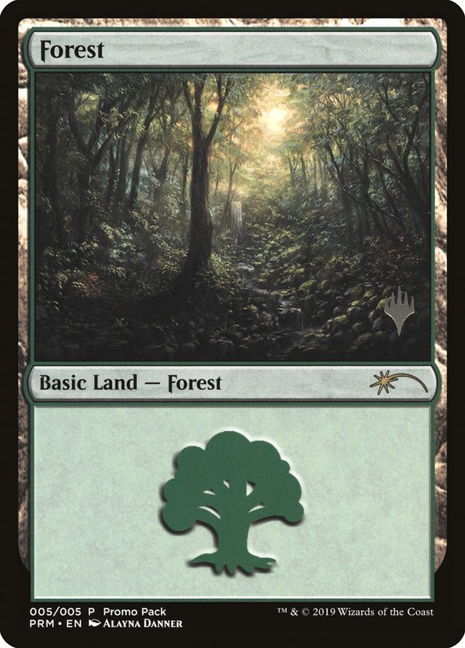 Forest (5) [Core Set 2020 Promo Pack] Magic: The Gathering