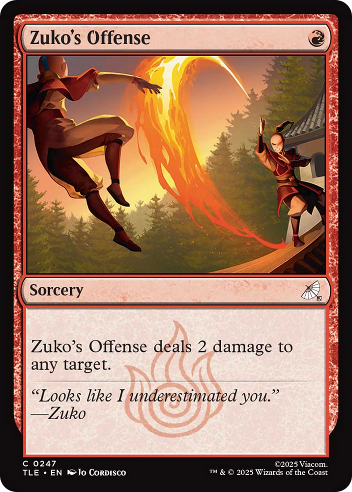 Zuko's Offense [Avatar: The Last Airbender: Eternal-Legal] Magic: The Gathering