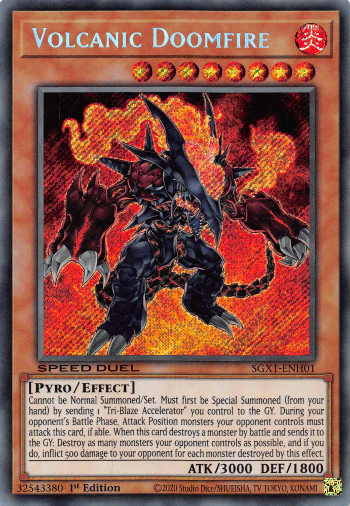 Volcanic Doomfire [SGX1-ENH01] Secret Rare - Yugioh Cards For Your TCG Needs!