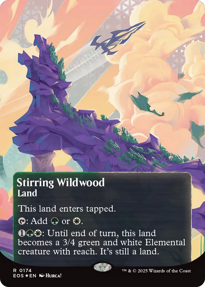 Stirring Wildwood (0174) (Borderless) (Galaxy Foil) [Edge of Eternities: Stellar Sights] Magic: The Gathering