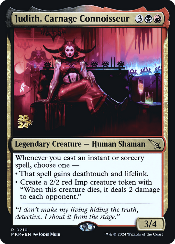 Judith, Carnage Connoisseur [Murders at Karlov Manor Prerelease Promos] Magic: The Gathering