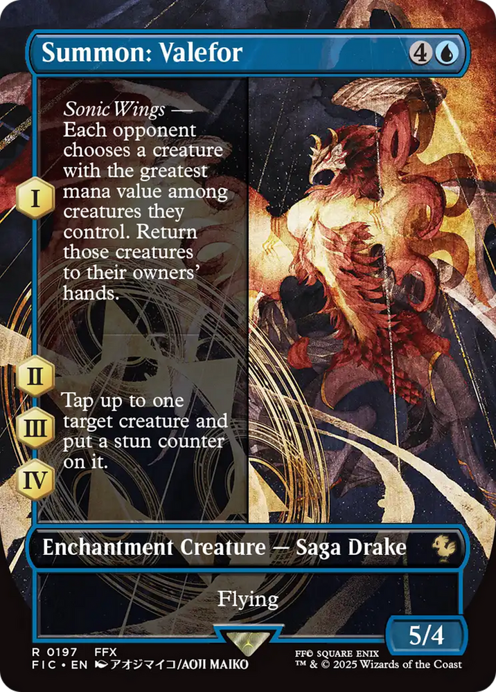 Summon: Valefor (Borderless) [FINAL FANTASY Commander] Magic: The Gathering