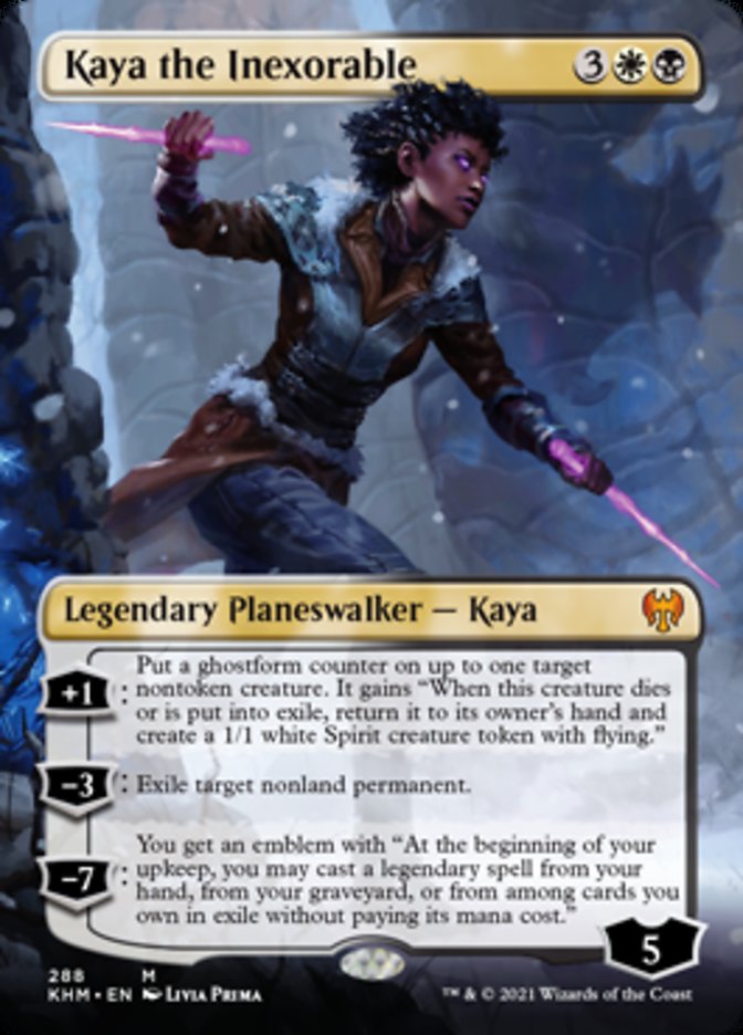 Kaya the Inexorable (Borderless) [Kaldheim] Magic: The Gathering