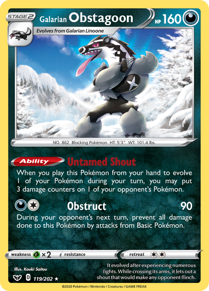 Galarian Obstagoon (119/202) [Sword & Shield: Base Set] Pokémon