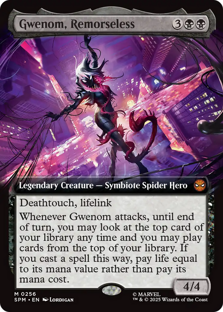 Gwenom, Remorseless (Extended Art) [Marvel's Spider-Man] Magic: The Gathering