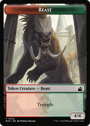 Elf Knight // Beast Double-Sided Token [Ravnica Remastered Tokens] Magic: The Gathering