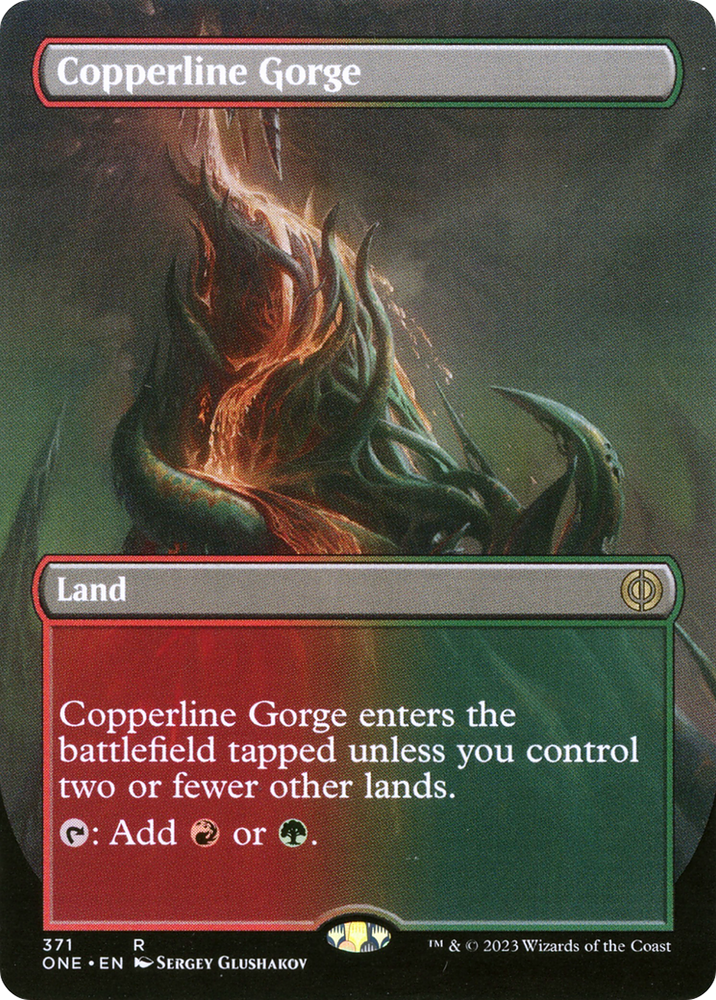 Copperline Gorge (Borderless Alternate Art) [Phyrexia: All Will Be One] Magic: The Gathering