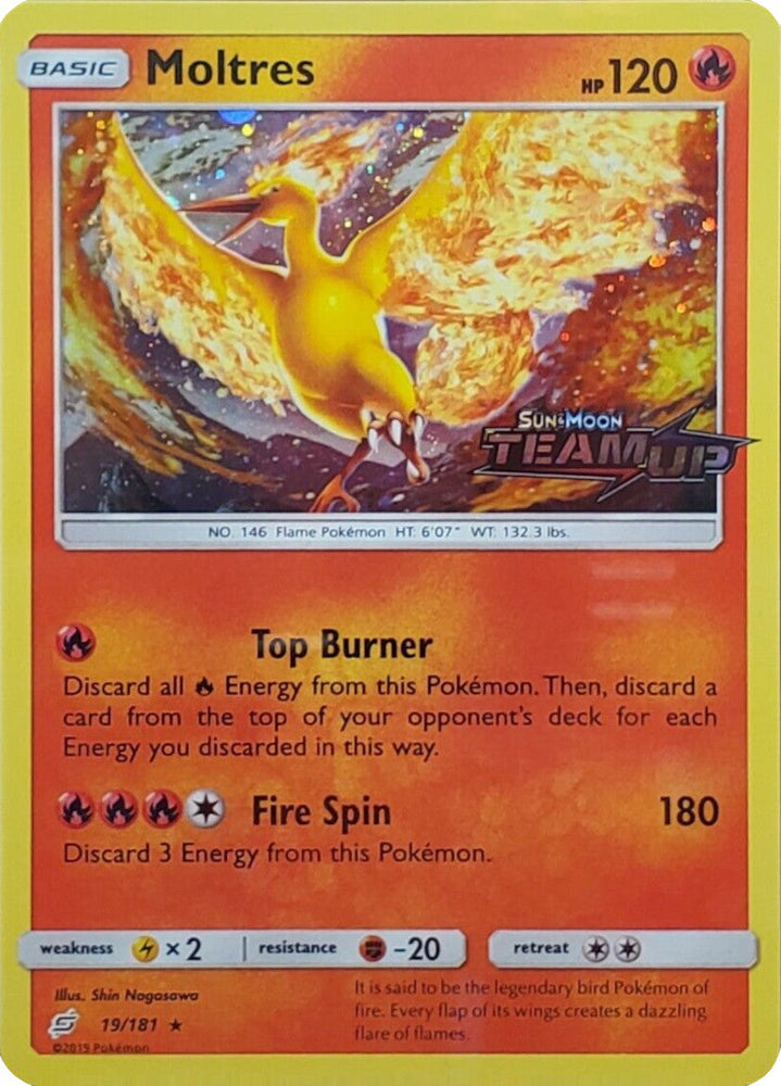 Moltres (19/181) (Stamped) [Sun & Moon: Team Up] Pokémon