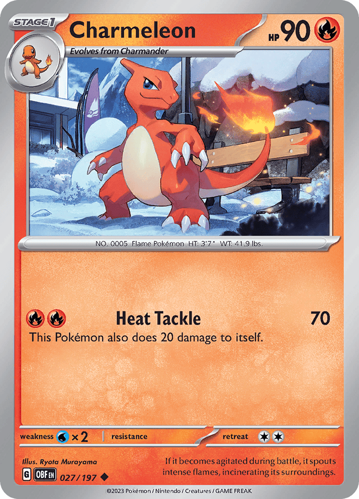 Charmeleon (027/197) [Scarlet & Violet: Obsidian Flames] - Pokemon Cards For Your TCG Needs!
