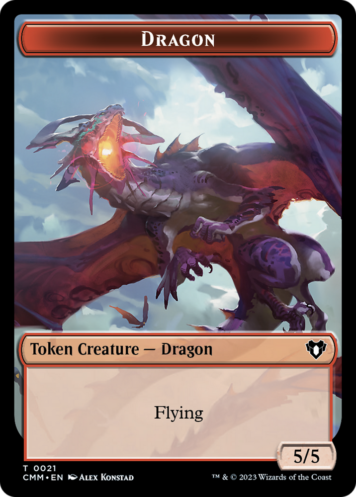 Saproling // Dragon (0021) Double-Sided Token [Commander Masters Tokens] Magic: The Gathering