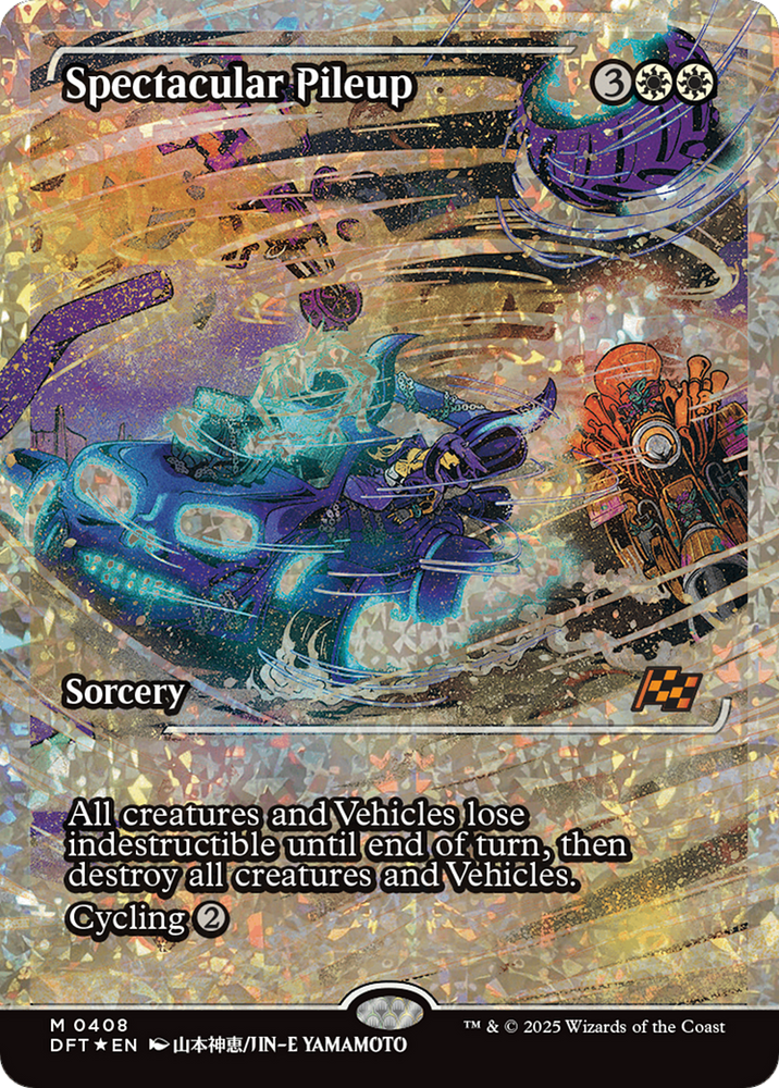 Spectacular Pileup (Showcase) (Fracture Foil) [Aetherdrift] Magic: The Gathering