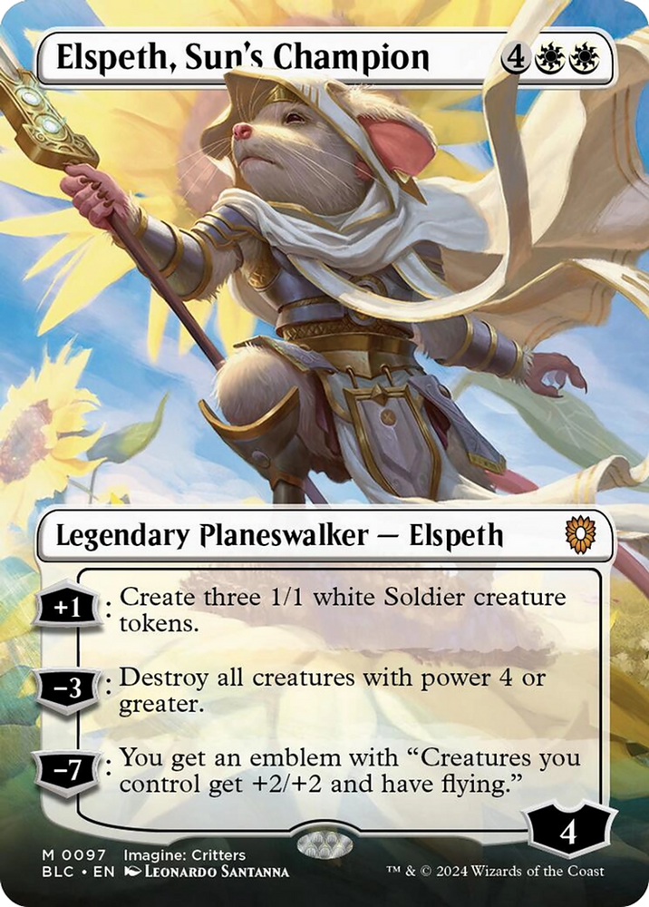 Elspeth, Sun's Champion (Borderless) [Bloomburrow Commander] Magic: The Gathering