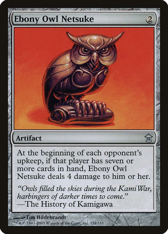 Ebony Owl Netsuke [Saviors of Kamigawa] Magic: The Gathering