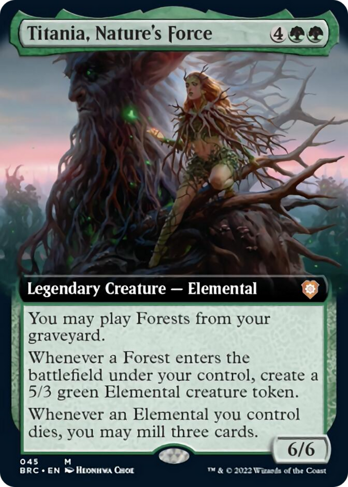 Titania, Nature's Force (Extended Art) [The Brothers' War Commander] Magic: The Gathering