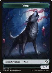 Wolf (013) // Treasure (015) Double-Sided Token [Challenger Decks 2022 Tokens] Magic: The Gathering