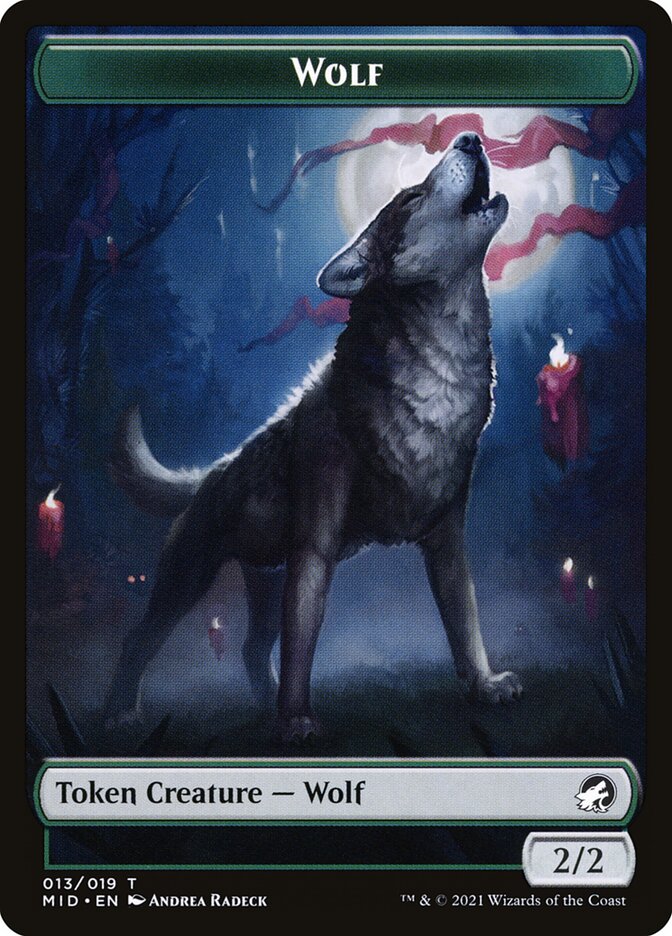 Wolf (013) // Clue (016) Double-Sided Token [Challenger Decks 2022 Tokens] Magic: The Gathering