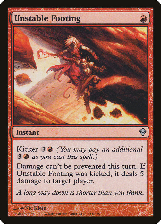 Unstable Footing [Zendikar] Magic: The Gathering
