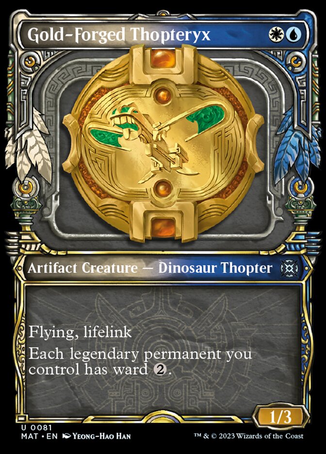 Gold-Forged Thopteryx (Showcase) [March of the Machine: The Aftermath] Magic: The Gathering