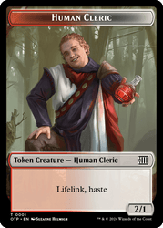 Human Cleric // Plot Double-Sided Token [Outlaws of Thunder Junction Tokens] Magic: The Gathering