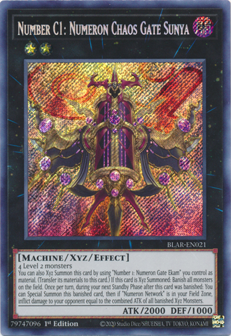 Number C1: Numeron Chaos Gate Sunya [BLAR-EN021] Secret Rare - Yugioh Cards For Your TCG Needs!