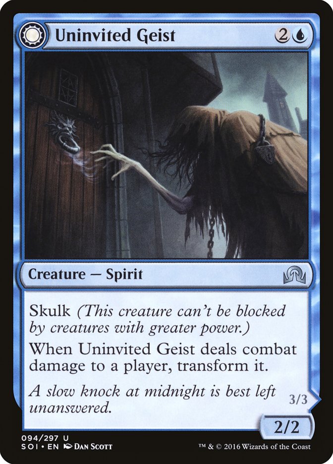 Uninvited Geist // Unimpeded Trespasser [Shadows over Innistrad] Magic: The Gathering