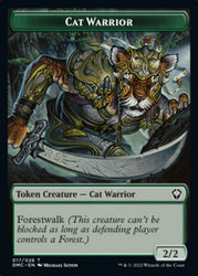 Saproling // Cat Warrior Double-Sided Token [Dominaria United Tokens] Magic: The Gathering