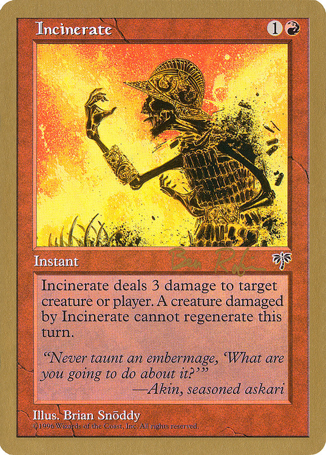 Incinerate (Ben Rubin) [World Championship Decks 1998] Magic: The Gathering
