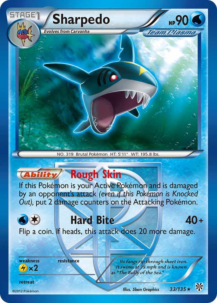 Sharpedo (33/135) [Black & White: Plasma Storm] Pokémon