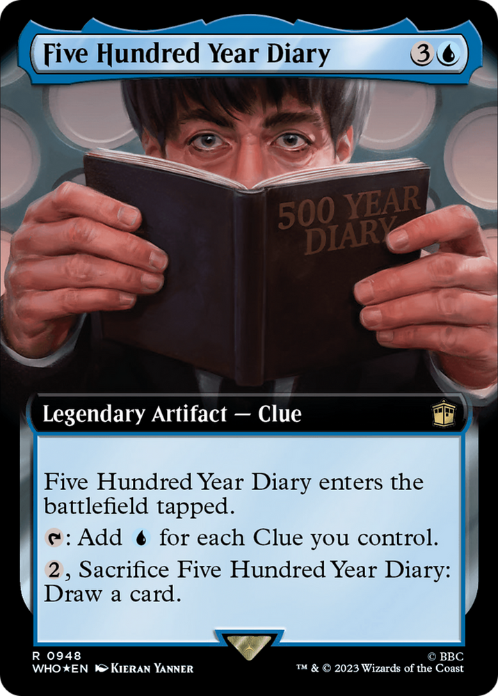 Five Hundred Year Diary (Extended Art) (Surge Foil) [Doctor Who] Magic: The Gathering