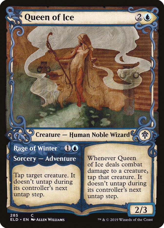 Queen of Ice // Rage of Winter (Showcase) [Throne of Eldraine] Magic: The Gathering