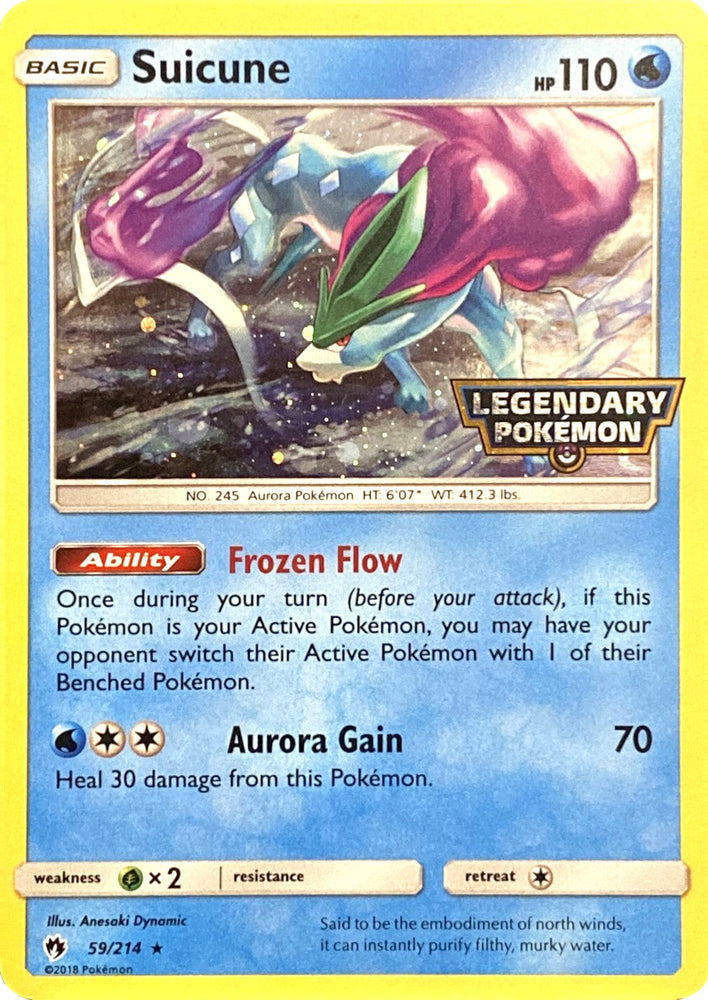 Suicune (59/214) (Legendary Pokemon Stamped) [Sun & Moon: Lost Thunder] Pokémon