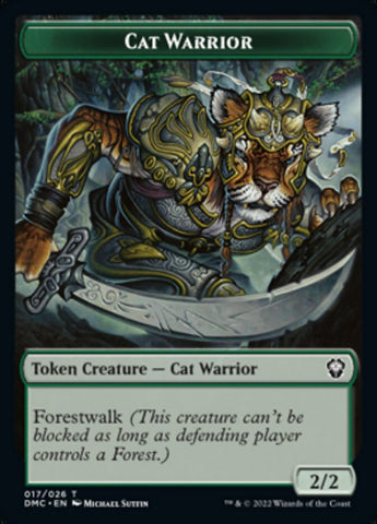 Cat Warrior Token [Dominaria United Commander Tokens] Magic: The Gathering