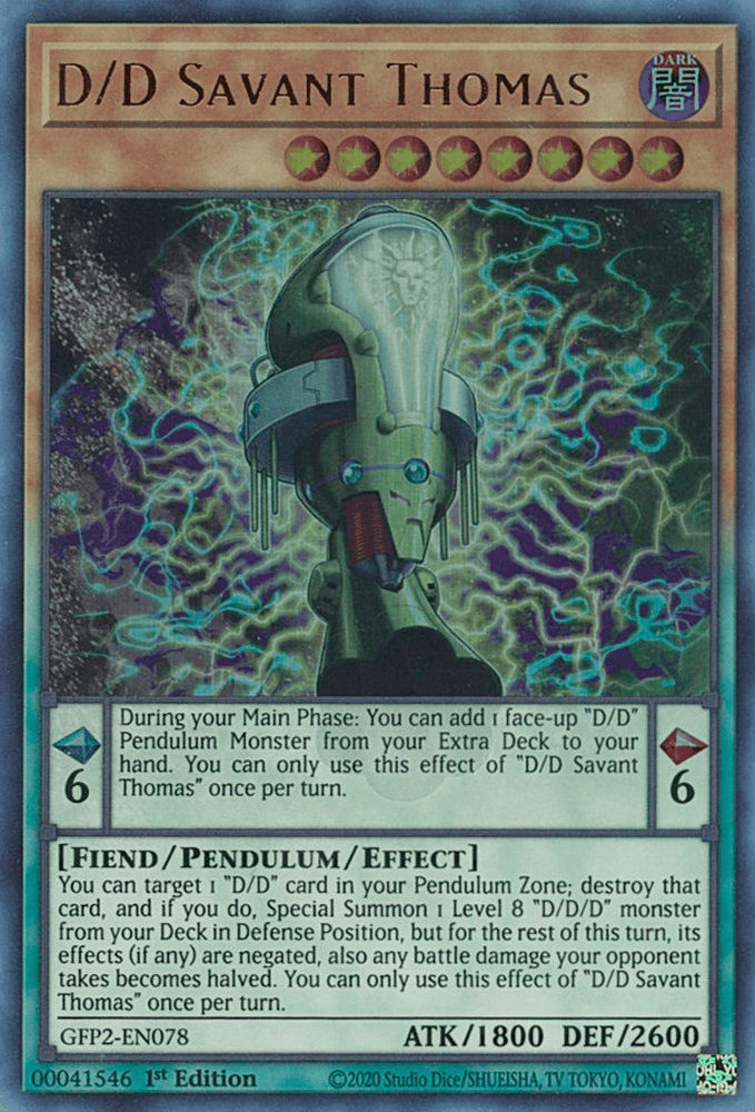 D/D Savant Thomas [GFP2-EN078] Ultra Rare - Yugioh Cards For Your TCG Needs!