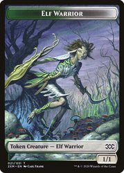 Golem // Elf Warrior Double-Sided Token [Double Masters Tokens] Magic: The Gathering