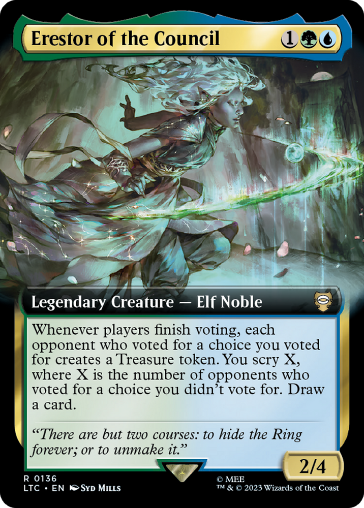 Erestor of the Council (Extended Art) [The Lord of the Rings: Tales of Middle-Earth Commander] Magic: The Gathering