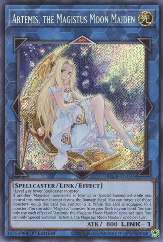 Artemis, the Magistus Moon Maiden [BLCR-EN095] Secret Rare - Yugioh Cards For Your TCG Needs!