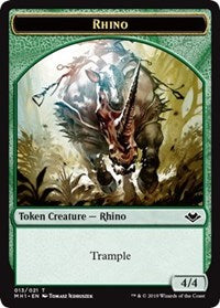Rhino (013) // Spirit (016) Double-Sided Token [Modern Horizons Tokens] Magic: The Gathering