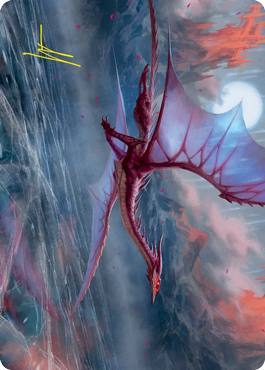 Manaform Hellkite Art Card (Gold-Stamped Signature) [Innistrad: Crimson Vow Art Series] Magic: The Gathering