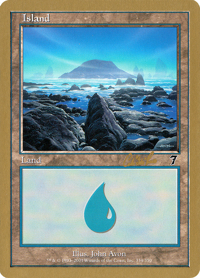 Island (cr334) (Carlos Romao) [World Championship Decks 2002] Magic: The Gathering