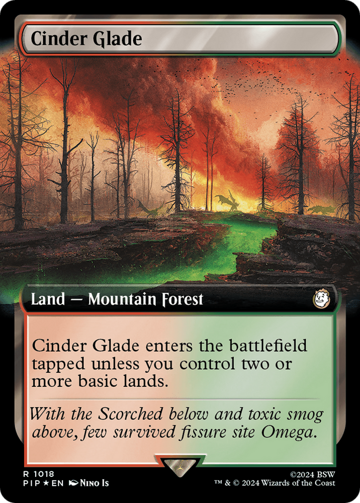 Cinder Glade (Extended Art) (Surge Foil) [Fallout] Magic: The Gathering